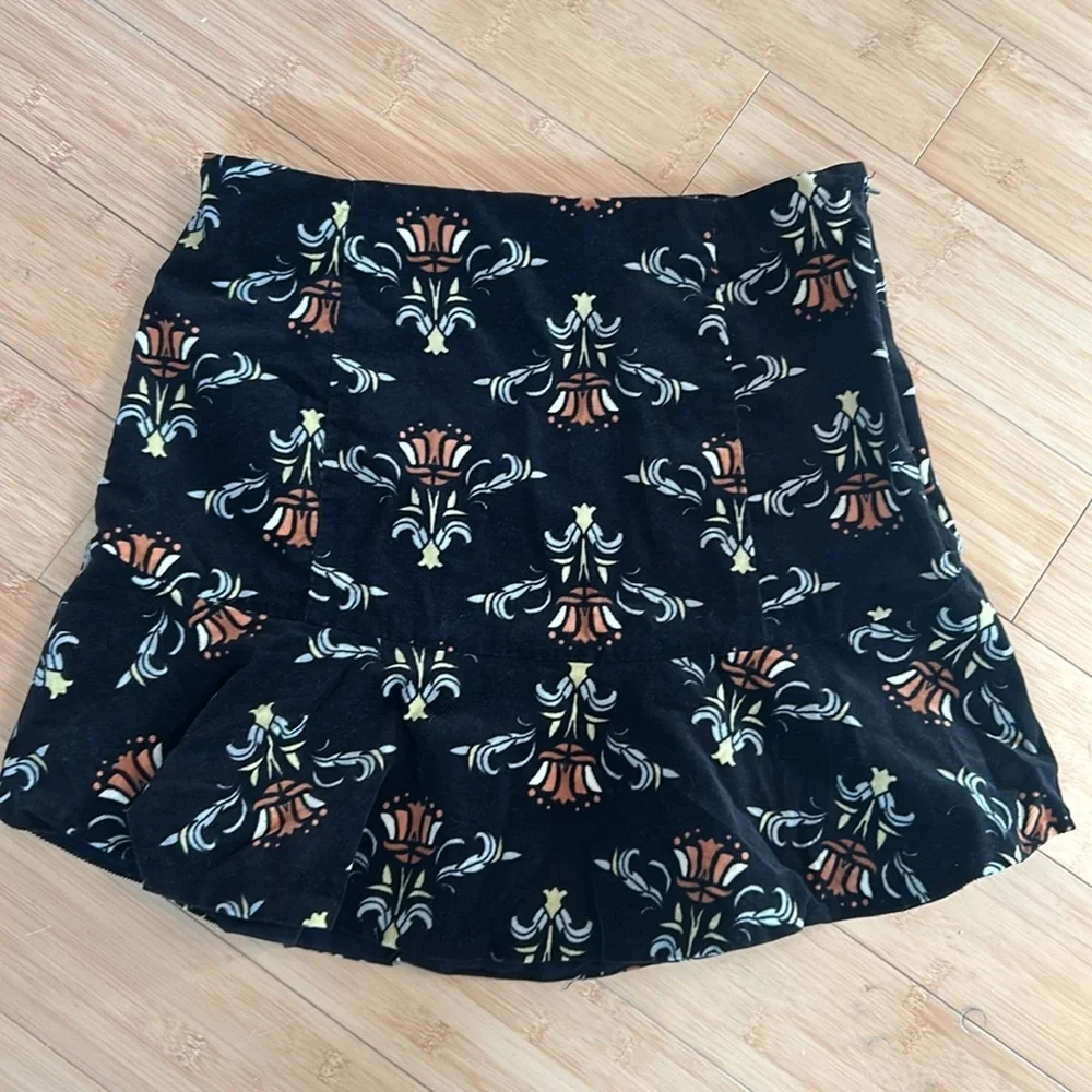 Free People Roll With Us Corduroy Ruffle Mini Skirt size 10